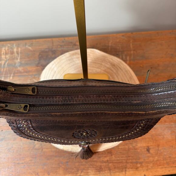 Patricia Nash VINTAGE Camila Leather Crossbody Shoulder-Bag Boho Rustic - Picture 5 of 12